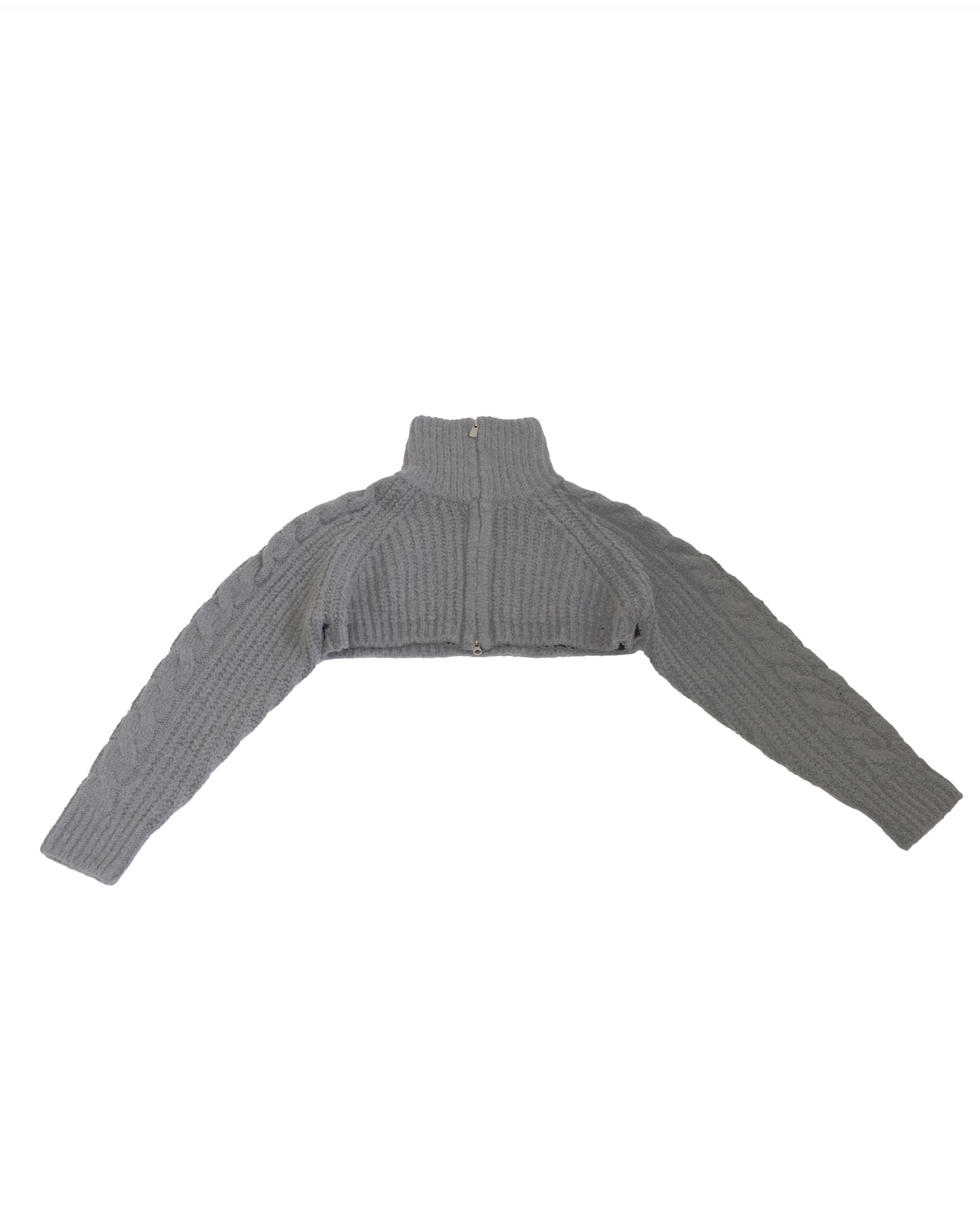 TURTLENECK ZIP UP SHORT KNIT