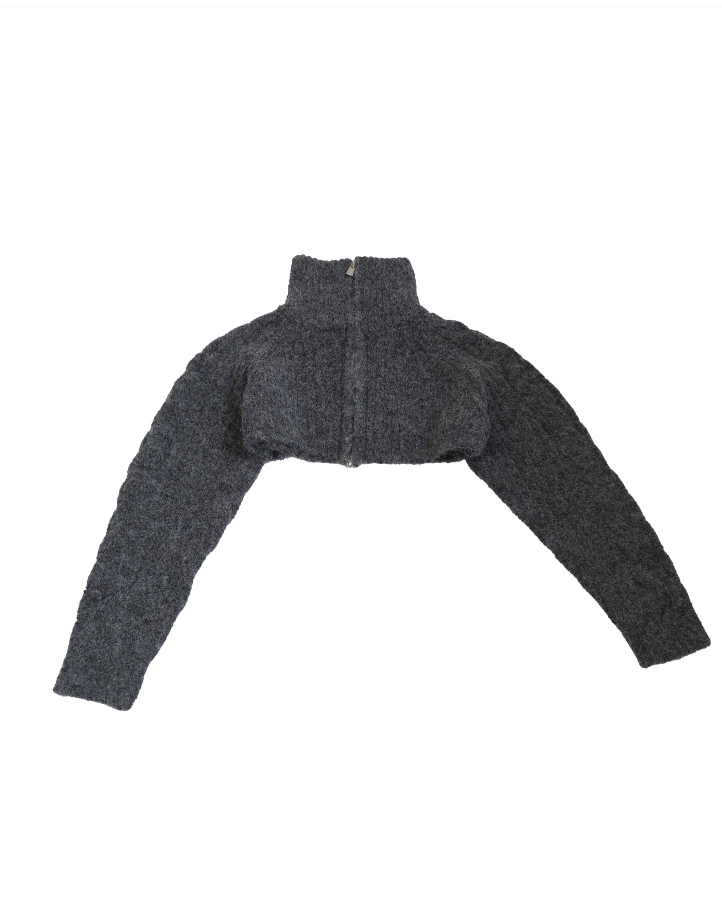 TURTLENECK ZIP UP SHORT KNIT