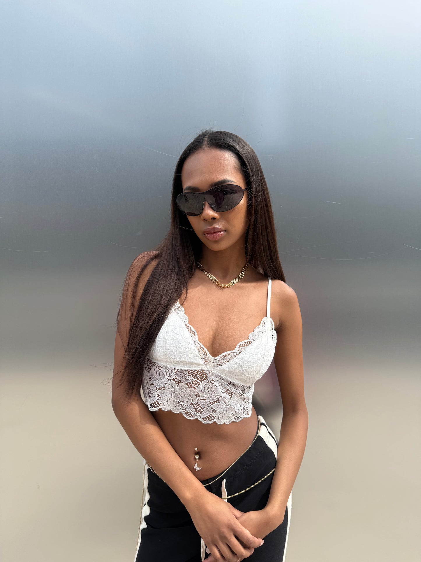 BACK GATHER LACE Bustier