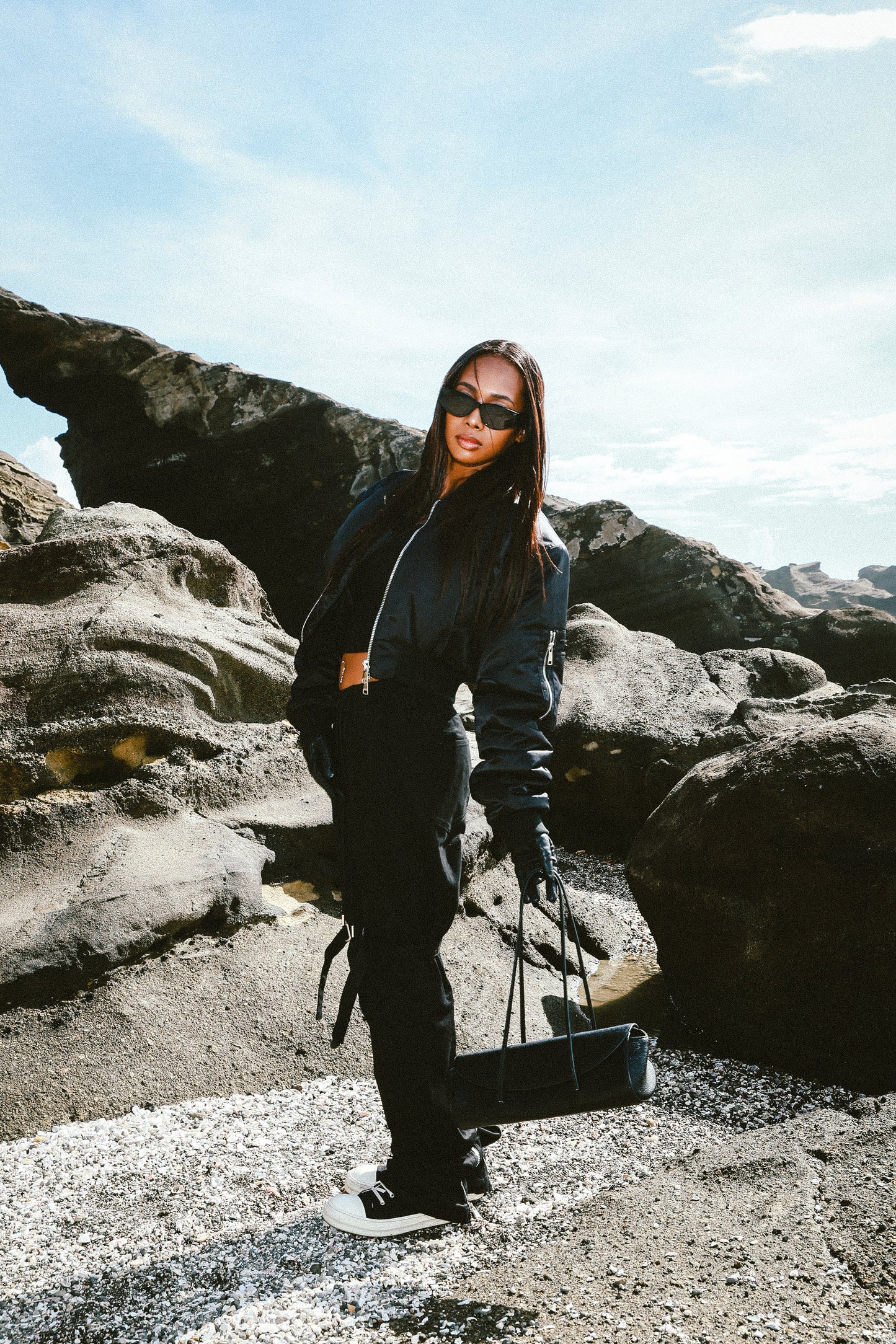 LEATHER LONG BOAT BAG