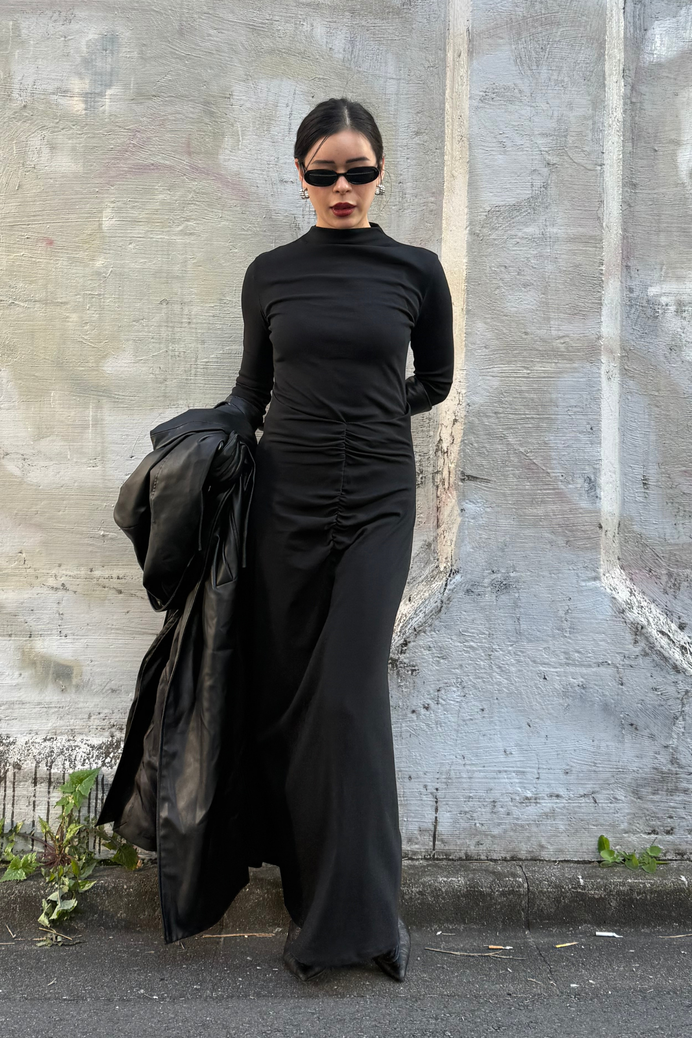 FRONT DRAPE DRESS