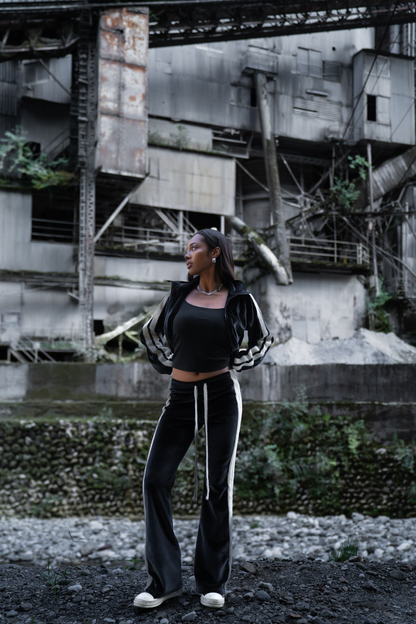 【LADYS】BOLD LINE TRACK VELOUR SETUP