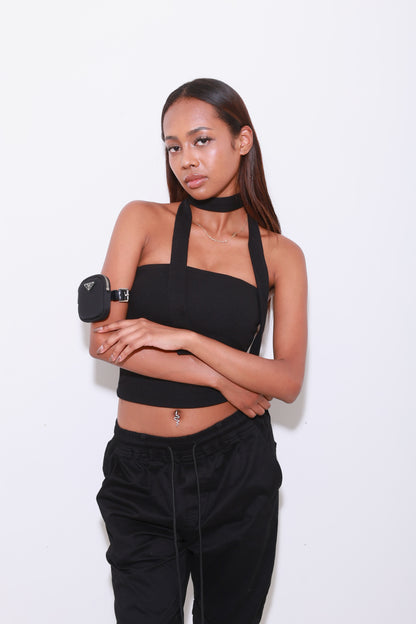 RIB TUBE TOP with choker