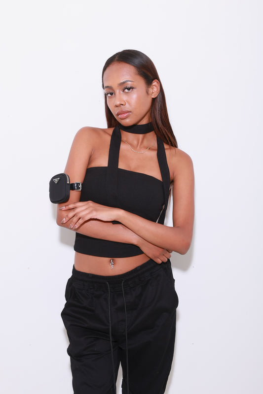 RIB TUBE TOP with choker